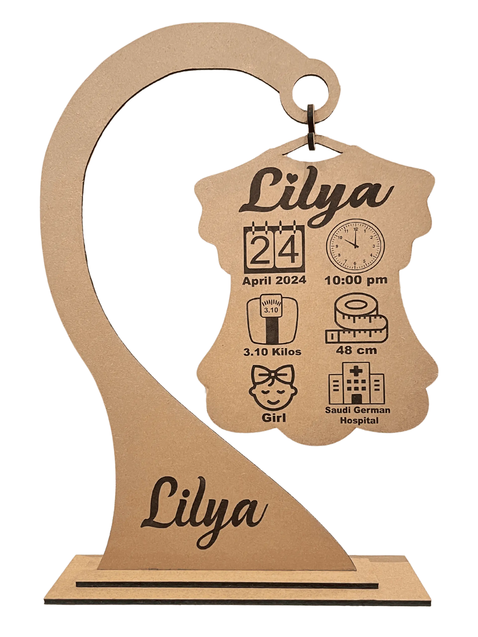 Personalized Newborn Stats Stand for Girls