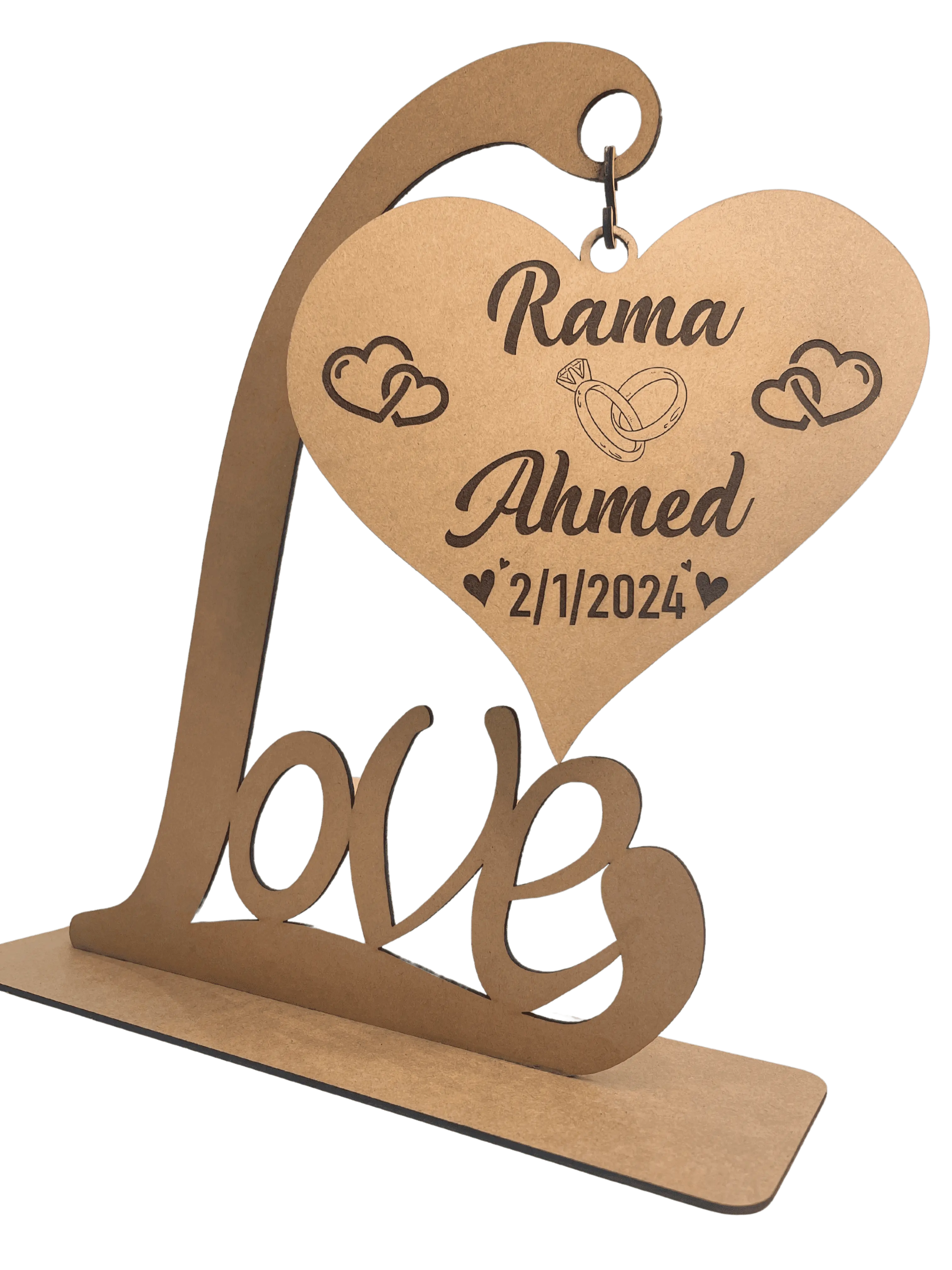 Personalized Wedding Anniversary Gift - Marriage Heart Stand
